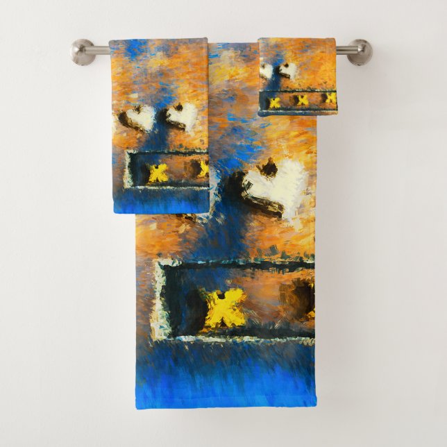 Conjunto De Toalhas Corações ouros E Muitos Beijos (Insitu)