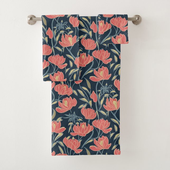 Conjunto De Toalhas Coral Breeze Floral (Insitu)