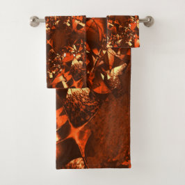 Conjunto De Toalhas Coral brilhante e acastanhado