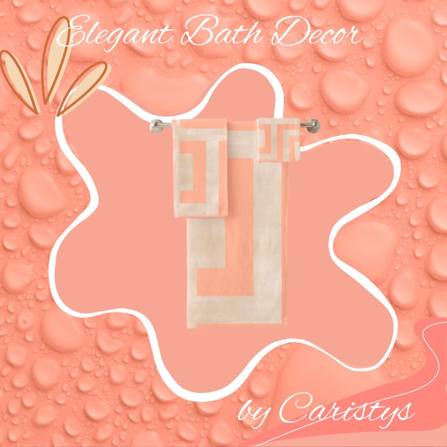 Conjunto De Toalhas Coral Geométrico e Areia Padrão (Criador carregado)