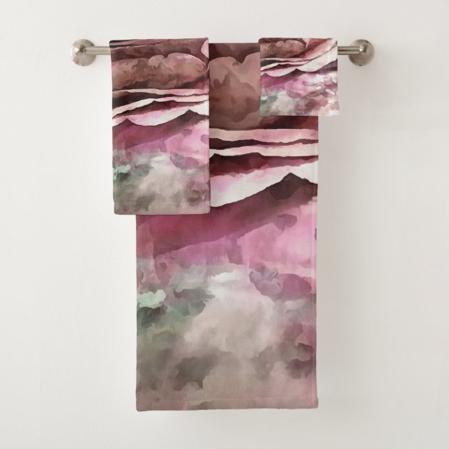 Conjunto De Toalhas Coral queimado e Rosa artístico do deserto (Insitu)