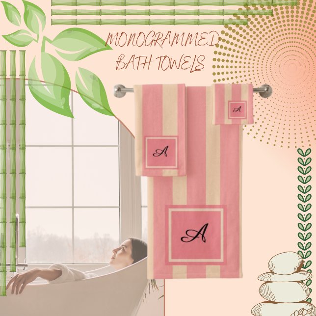 Conjunto De Toalhas Coral riscado e pino de pêssego (Criador carregado)