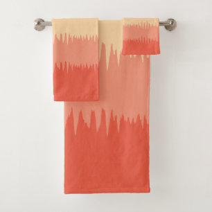 Conjunto De Toalhas Coral Salmon Rosa Beige Brown Cream
