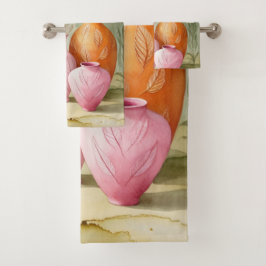 Conjunto De Toalhas Cores Calmas | Vase Watercolor Artístico