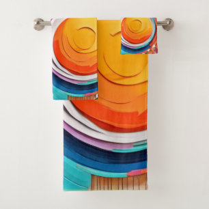 Conjunto De Toalhas Cores de Arte Badaist Vibrantes
