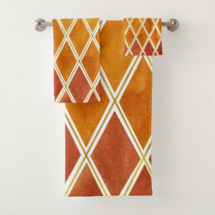 Conjunto De Toalhas Cores de outono e Dourada harmonia de textura 