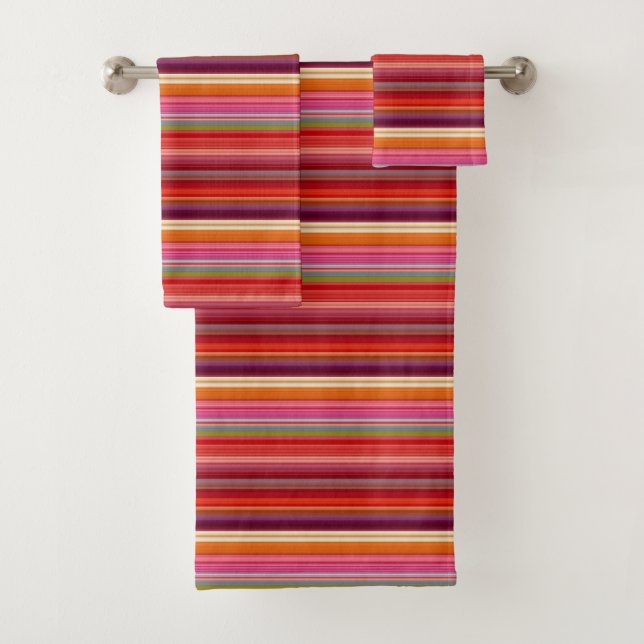 Conjunto De Toalhas Cores listradas de safra (Insitu)