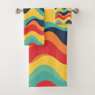 Conjunto De Toalhas Cores onduladas