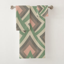 Conjunto De Toalhas Cores Pastéis Geométricas Chic Modernas