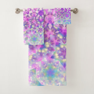 Conjunto De Toalhas Cores Pastéis Padrão Abstrato Geométrico