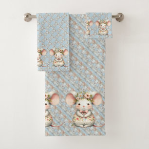 Conjunto De Toalhas Coroa Floral Coroa Flor De Vestido Do Mouse