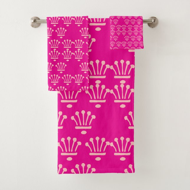 Conjunto De Toalhas Coroas Rosa Cor-de-rosa      (Insitu)