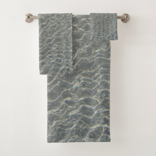 Conjunto De Toalhas Correntes de água do oceano de praia e areia