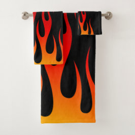 Conjunto De Toalhas Corrida Personalizada De Chamas De Rod Tradicional
