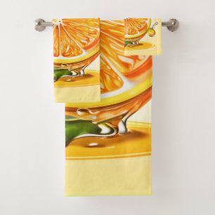 Conjunto De Toalhas Corte de Fatia Laranja