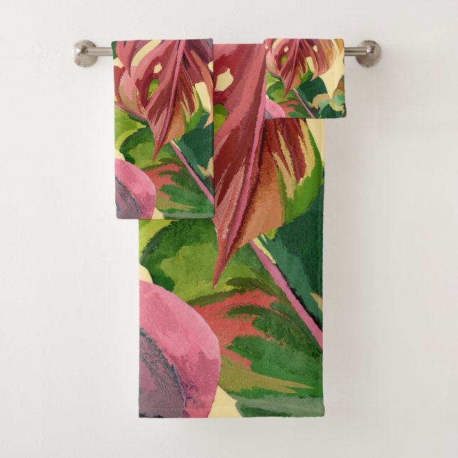 Conjunto De Toalhas Cortina de Chuveiro de Flores (Insitu)