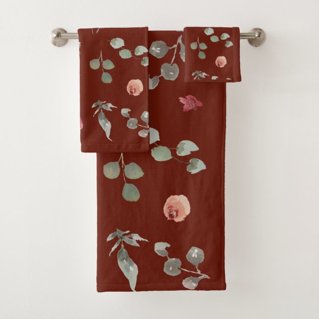 Conjunto De Toalhas cortina de chuveiro de flores (Insitu)