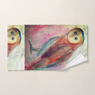 Conjunto De Toalhas Coruja Bird Watercolor 