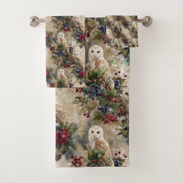 Conjunto De Toalhas Coruja Floral Enfeitiçante (Insitu)