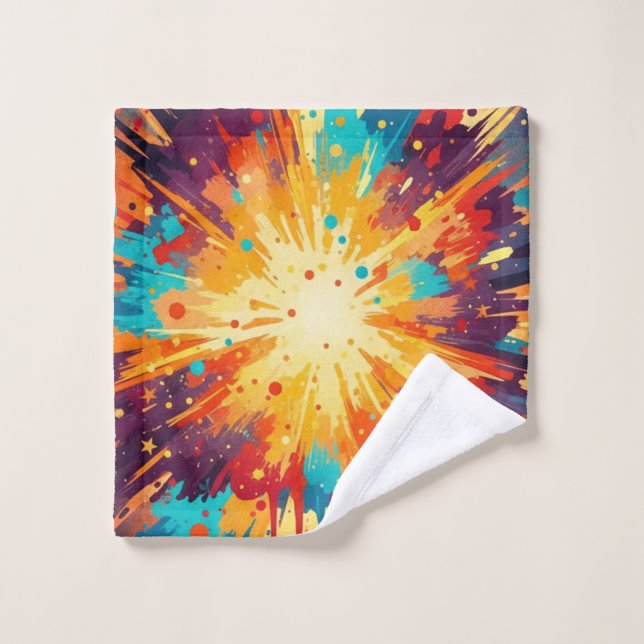 Conjunto De Toalhas Cosmic Burst Abstract Splatter Art (Pano de lavar)