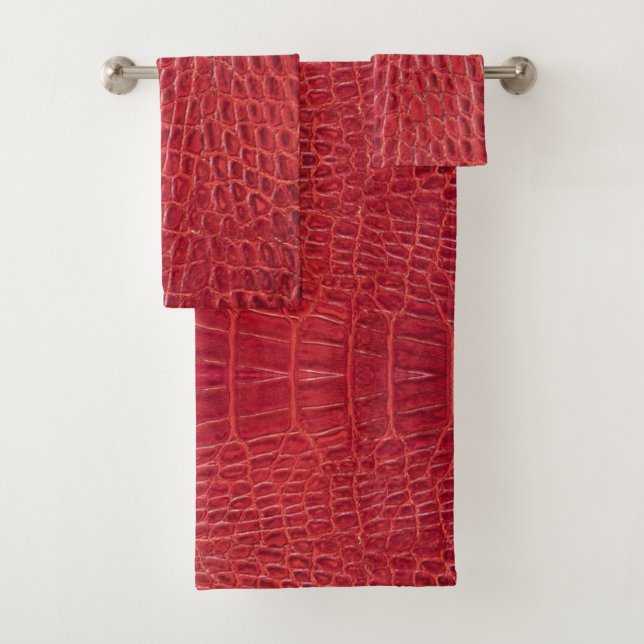 Conjunto De Toalhas Couro-jacaré vermelho-escura (Insitu)