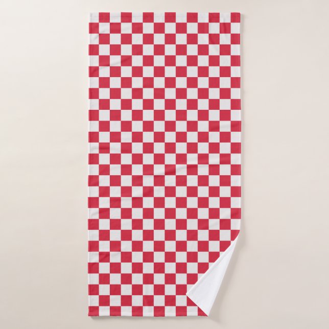 Conjunto De Toalhas Cranberry fizz checkerboard pattern (Toalha de Banho)