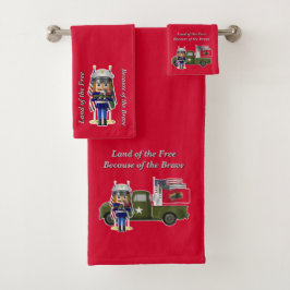 Conjunto De Toalhas Craqueador Marinho com Pequeno Caminhão Militar