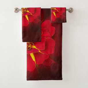Conjunto De Toalhas cravo-de-defunto vermelho brilhante