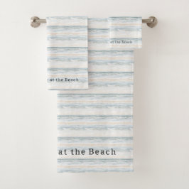Conjunto De Toalhas Cream Blue Beach Ocean Waves