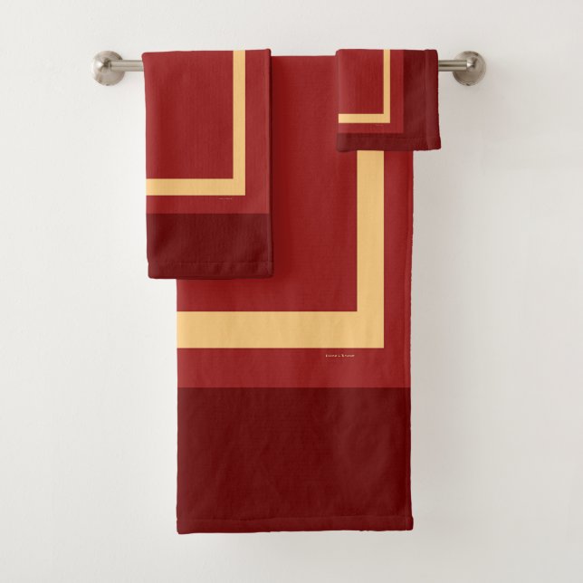 CONJUNTO DE TOALHAS CREME BANDIDO EM VERMELHO ESCURO (Insitu)