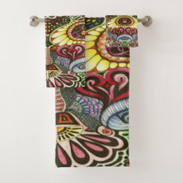 Conjunto De Toalhas Criação de Portas do Partido Artista Cheerful