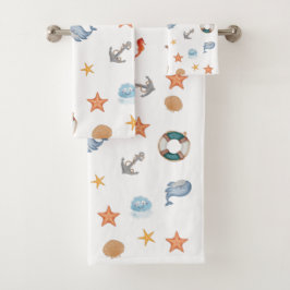 Conjunto De Toalhas Crianças bonitinhas modernas marinho estrela do oc