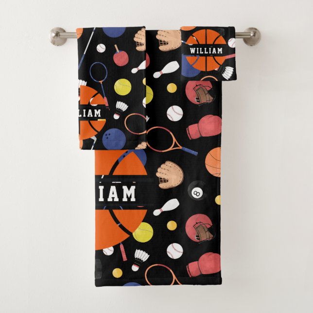 Conjunto De Toalhas Crianças Personalizadas, Campeão de Esportes Moder (Insitu)