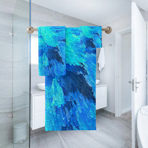 Conjunto De Toalhas Criaturas deliciosas e flutuantes no mar - abstrat