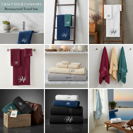 Conjunto De Toalhas Crie Seu Próprio Monograma - Coloração Corresponde