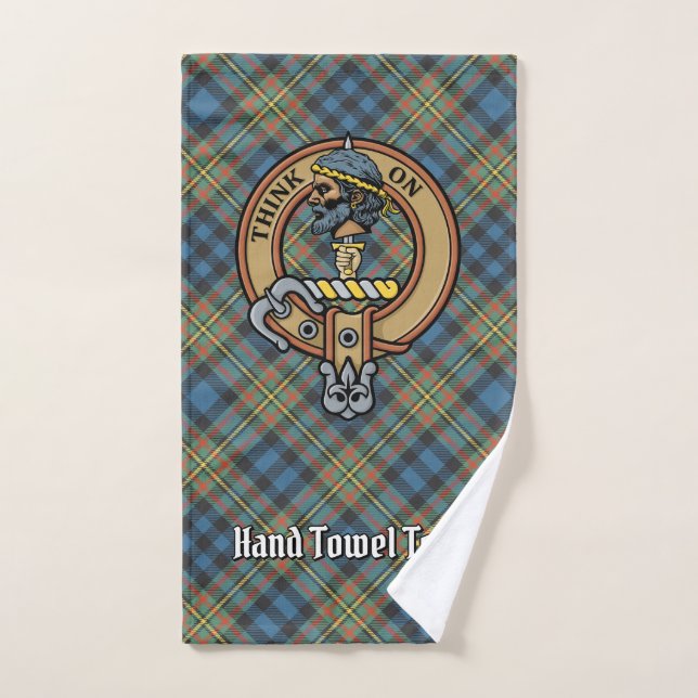 Conjunto De Toalhas Crista da Clan MacLellan sobre Tartan Antigo (Toalha de mão)