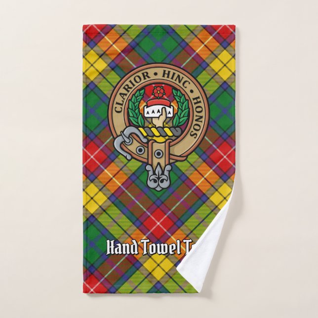 Conjunto De Toalhas Crista do Clã Buchanan sobre Tartan (Toalha de mão)