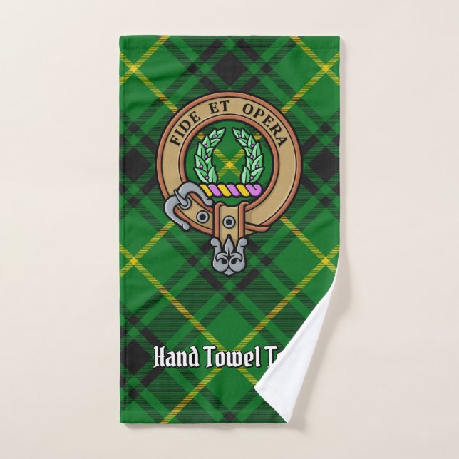 Conjunto De Toalhas Crista do Clã MacArthur sobre Tartan (Toalha de mão)