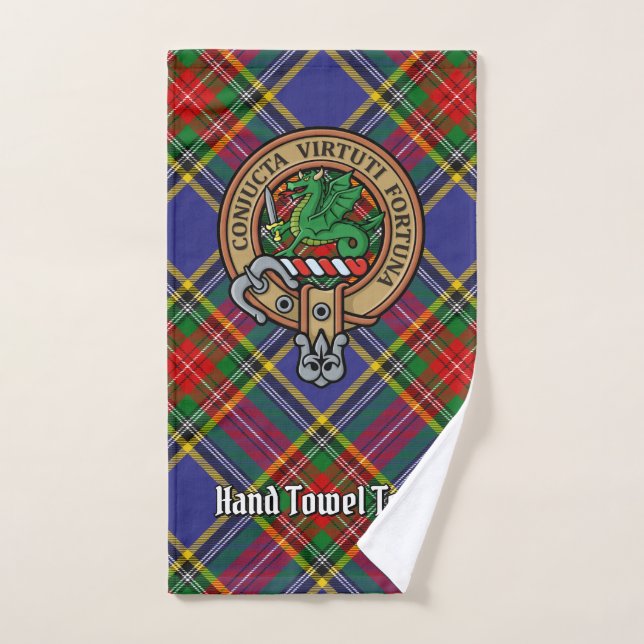 Conjunto De Toalhas Crista do Clã MacBeth sobre Tartan (Toalha de mão)