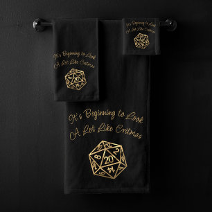 Conjunto De Toalhas Critérios D20 Dourados Tabletop Role Player Dic