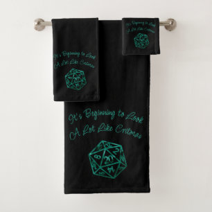 Conjunto De Toalhas Critérios verdes D20 Fantasy Tabletop Gamer Dic