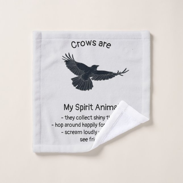 Conjunto De Toalhas Crows Bird Spirit Humor Quote Totem (Pano de lavar)