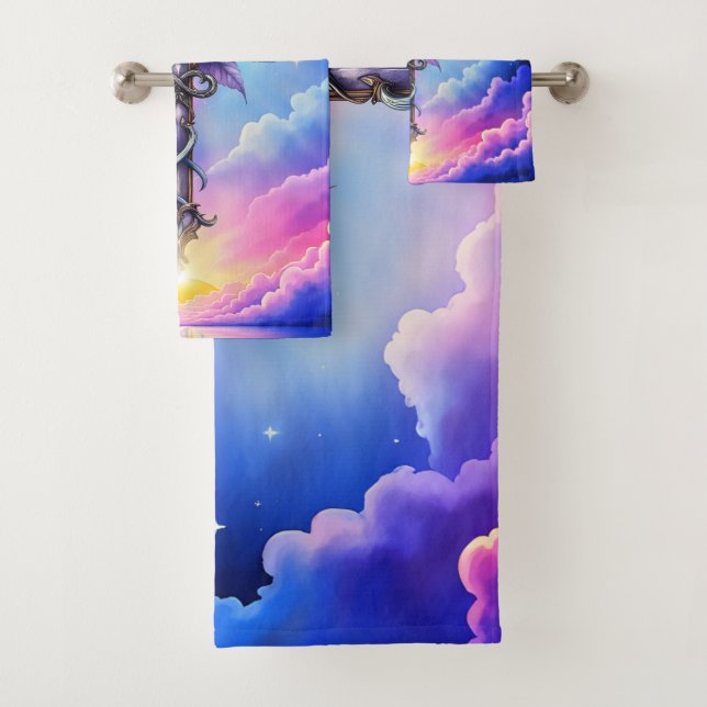 Conjunto De Toalhas Cruz de Lótus Celestial (Insitu)