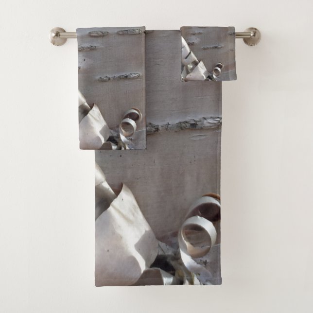 Conjunto De Toalhas Curly Birch Bark Tree Rustic  (Insitu)