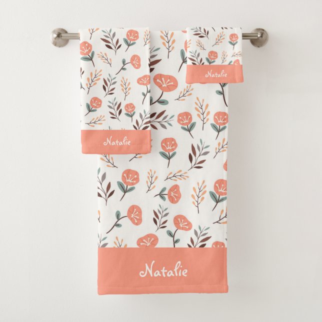Conjunto De Toalhas Custom Red Poppies Botanical Towels (Insitu)