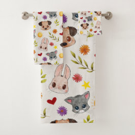 Conjunto De Toalhas Cute Baby Pets Animal Bath Towel Set