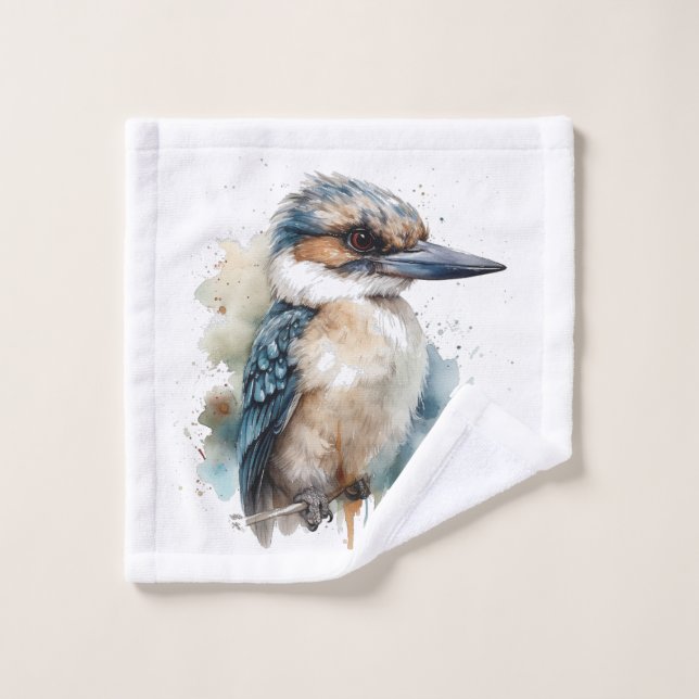 Conjunto De Toalhas Cute Kookaburra em uma filial, personalizado (Pano de lavar)