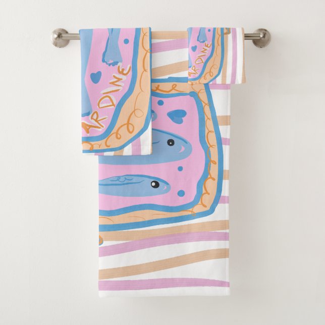 Conjunto De Toalhas Cute Sardine Art (Insitu)