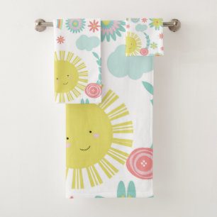 Conjunto De Toalhas Cute Sunshine Arco-íris Floral Verão