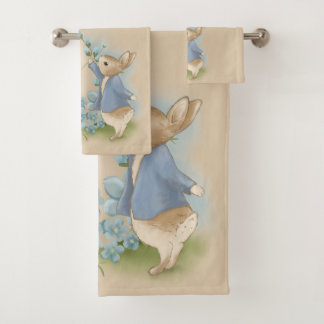 Conjunto De Toalhas Cute vintage rabbit in a meadow with flowers